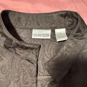 Chico's Elegant Black Patterned Jacket